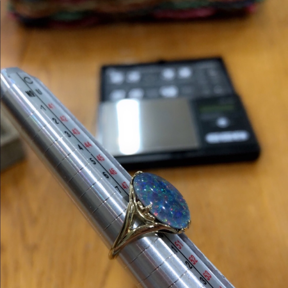 Solid 14k gold (not plated) triplet Australian Opal - Picture 4 of 5